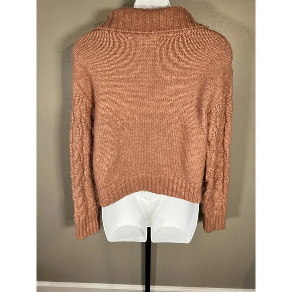 Sincerely Jules Quarter Zip Knit Crop Sweater Size M - Picture 3 of 7